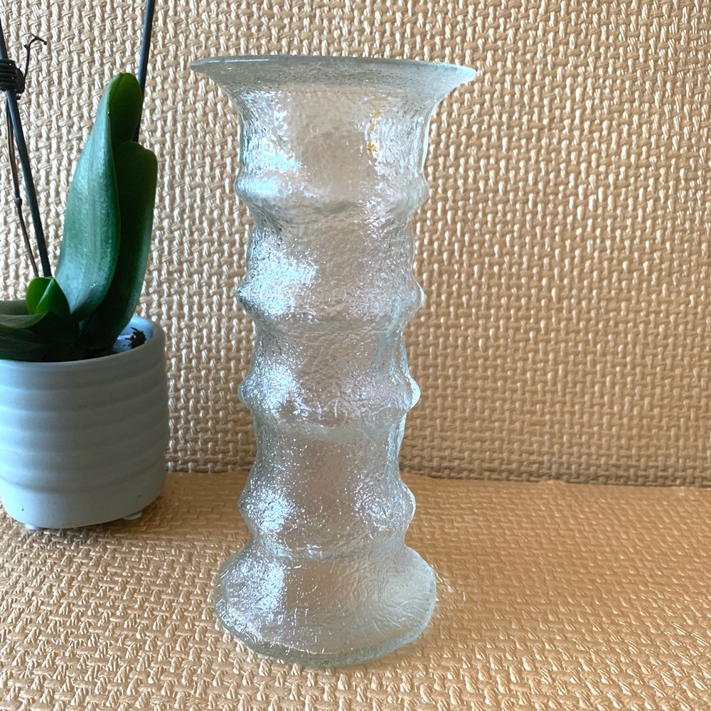VTG Wirkkala Littela Frost Icicle Glass Vase Finland